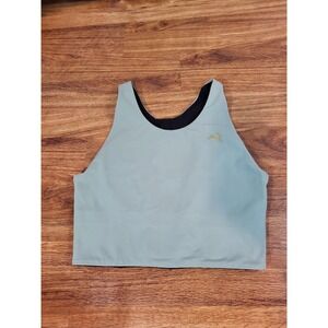 Tracksmith Turnover Crop Top Sage Green Small Flaw